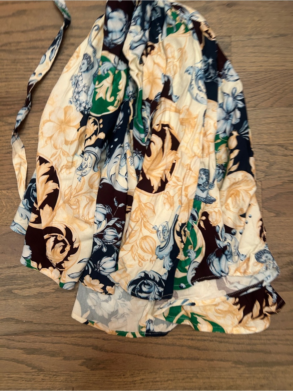 Agua Bendita Gillian Cardumen Mini Dress Cream Blue Boho Floral Cutout Size m - Picture 14 of 15